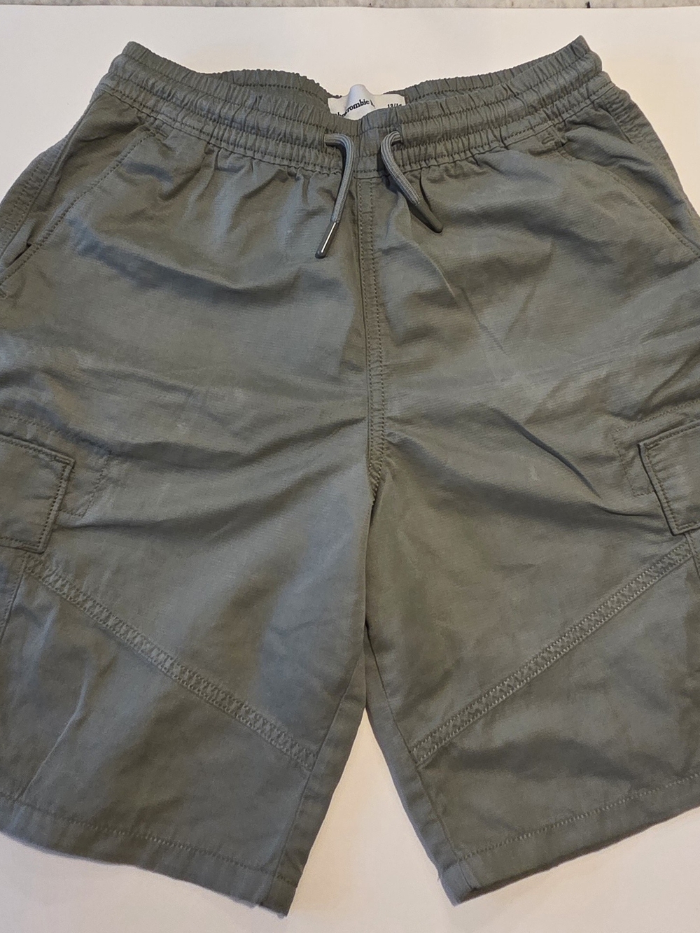 abercrombie kids Olive Green Cargo Drawstring Shorts